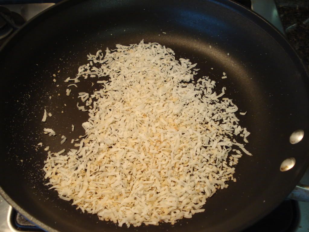 toasting coconut