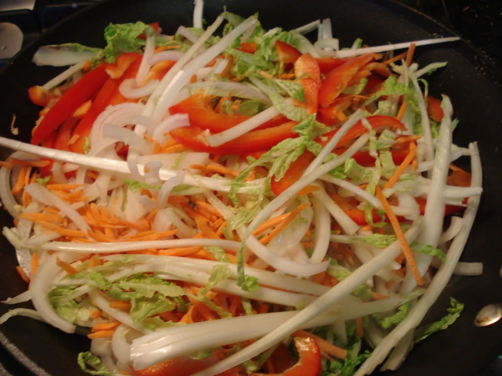 cooking the veggies