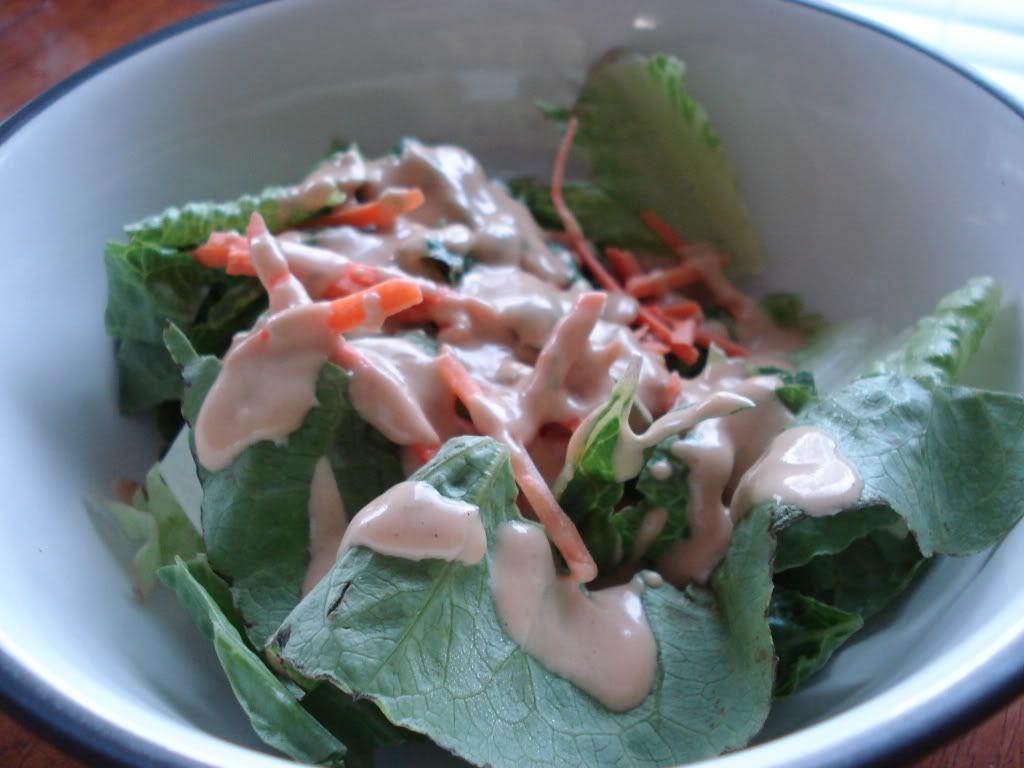 Salad with peanut dressing