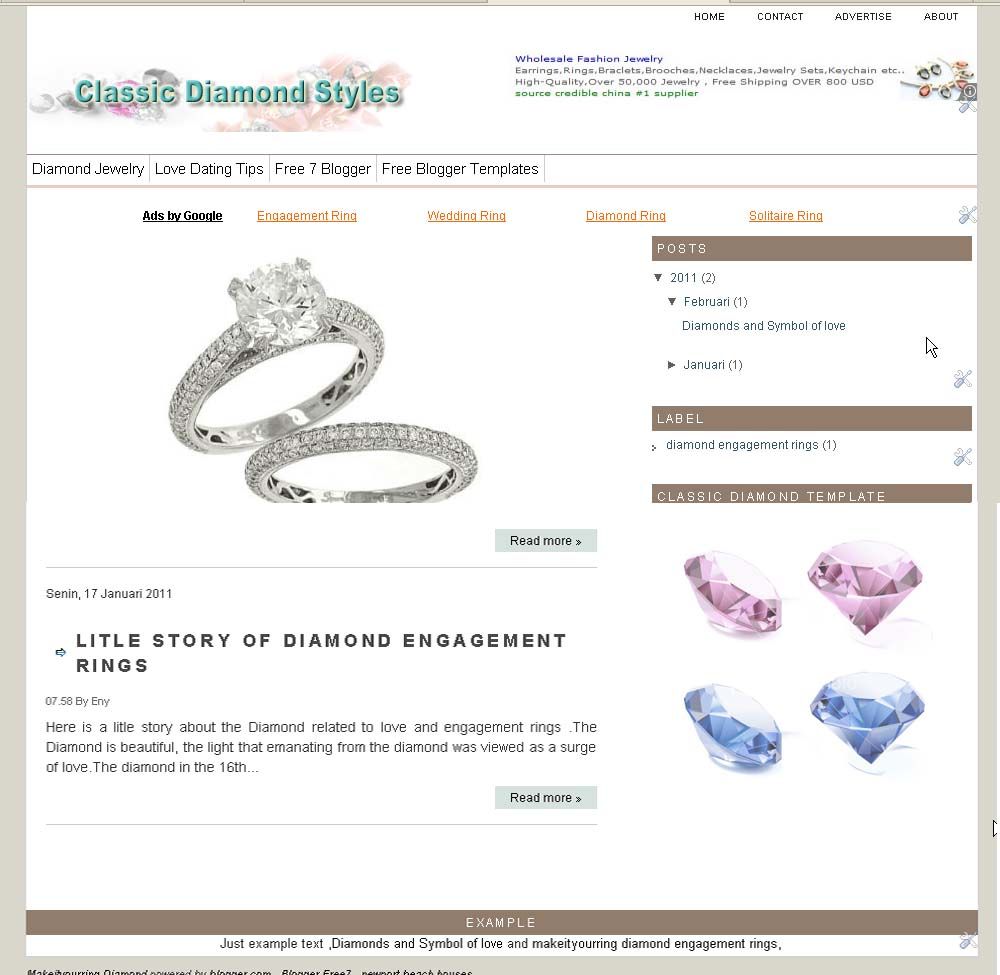 Classic diamond style blogger template