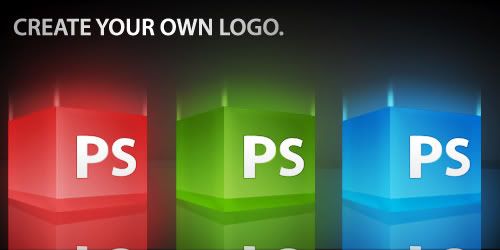 photoshop logo design. 3-D Glossy Box Logo