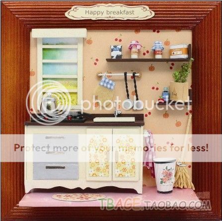 WOODEN DOLLHOUSE MINIATURE DIY HAPPY BREAKFAST  